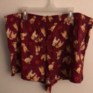 Pink Victoria’s Secret Valentine’s Day doggie pajama shorts XL
